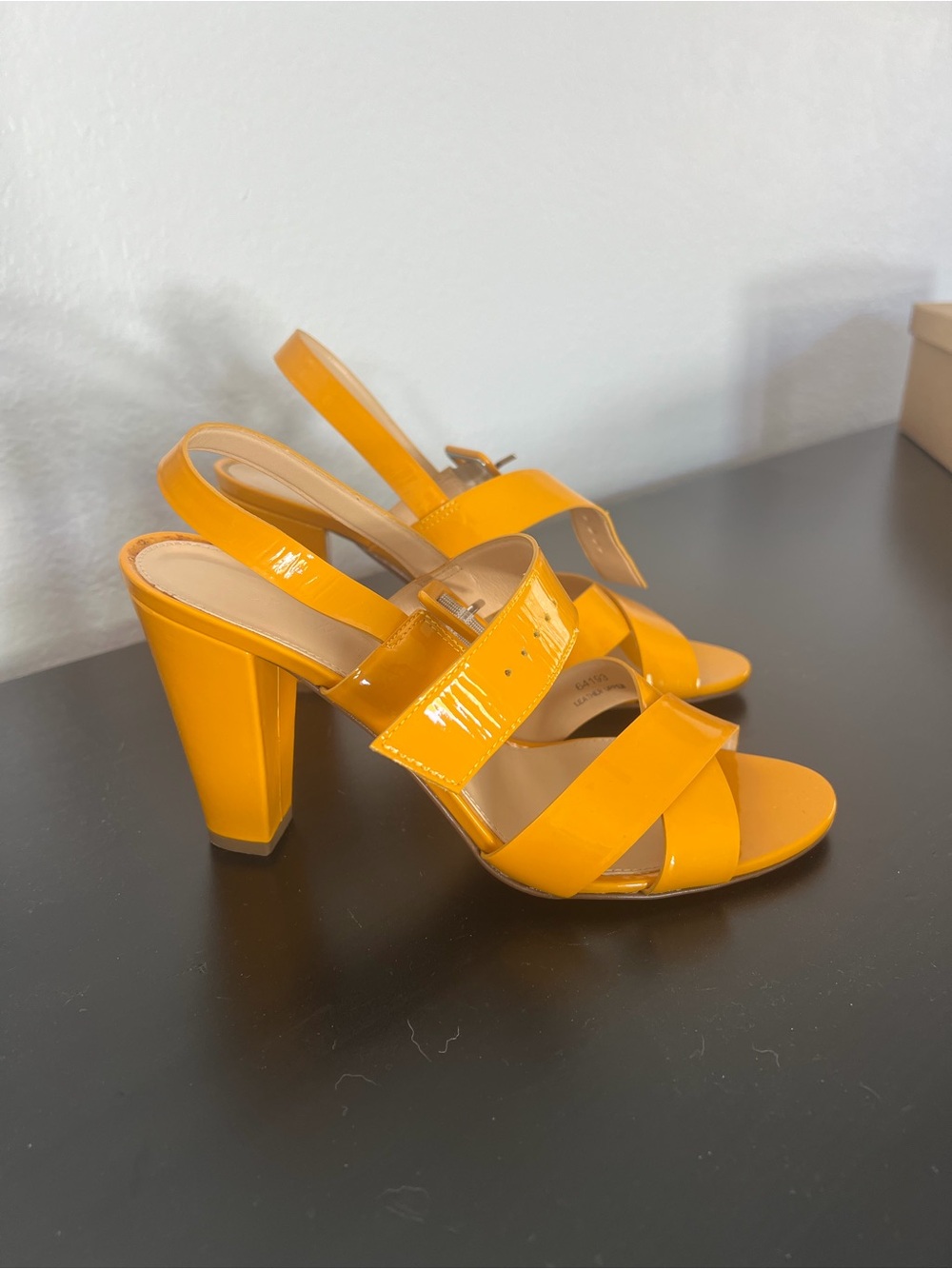 J. Crew Yellow Patent High Heel Slingback Sandals - Women